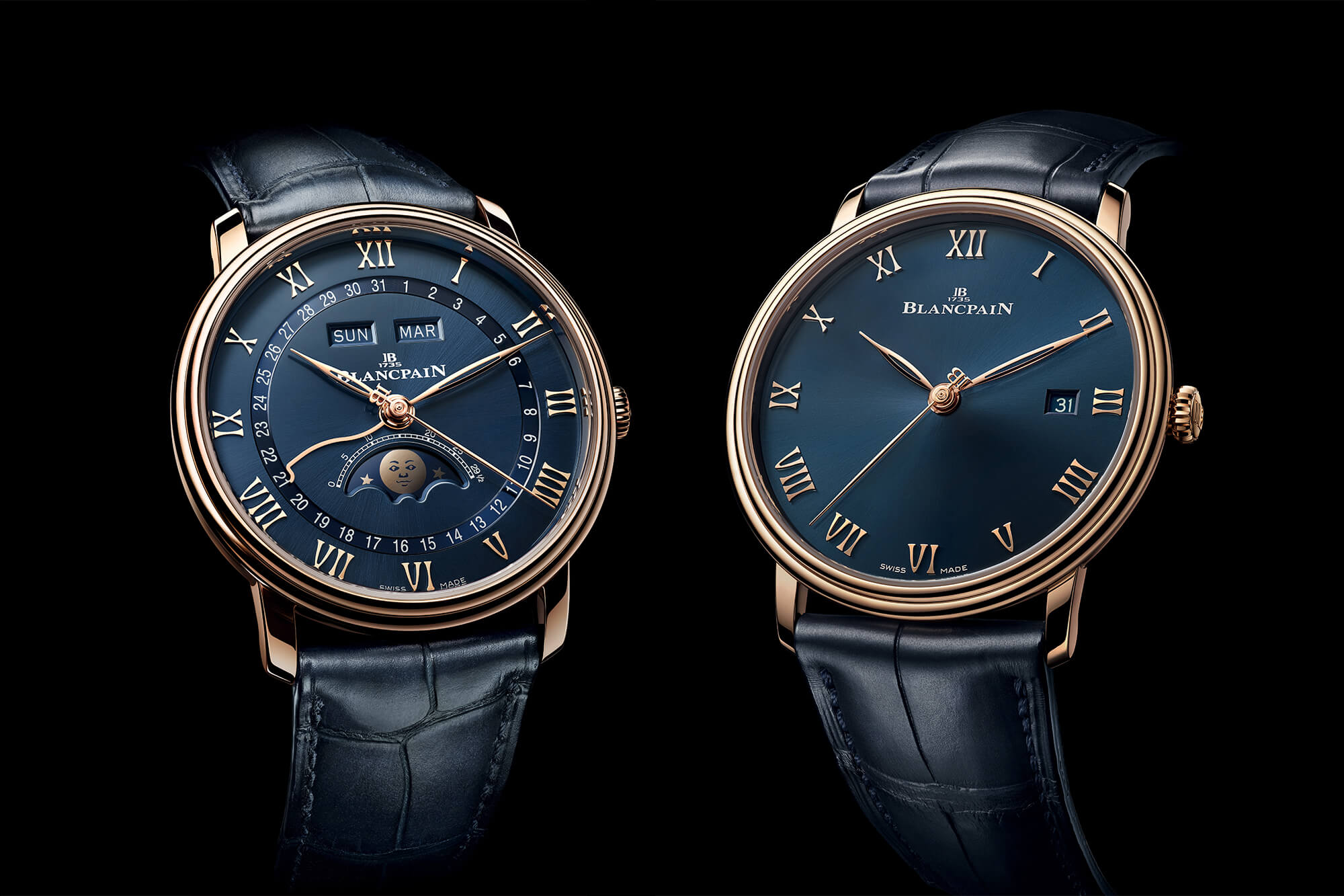 Introducing: Blancpain Villeret Quantième Complet and Ultraplate with Blue Dials